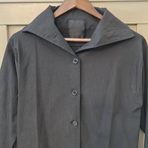 Blanque Longline Black Jacket Coat Button Front W/ Pockets Size Medium - Picture 9 of 14